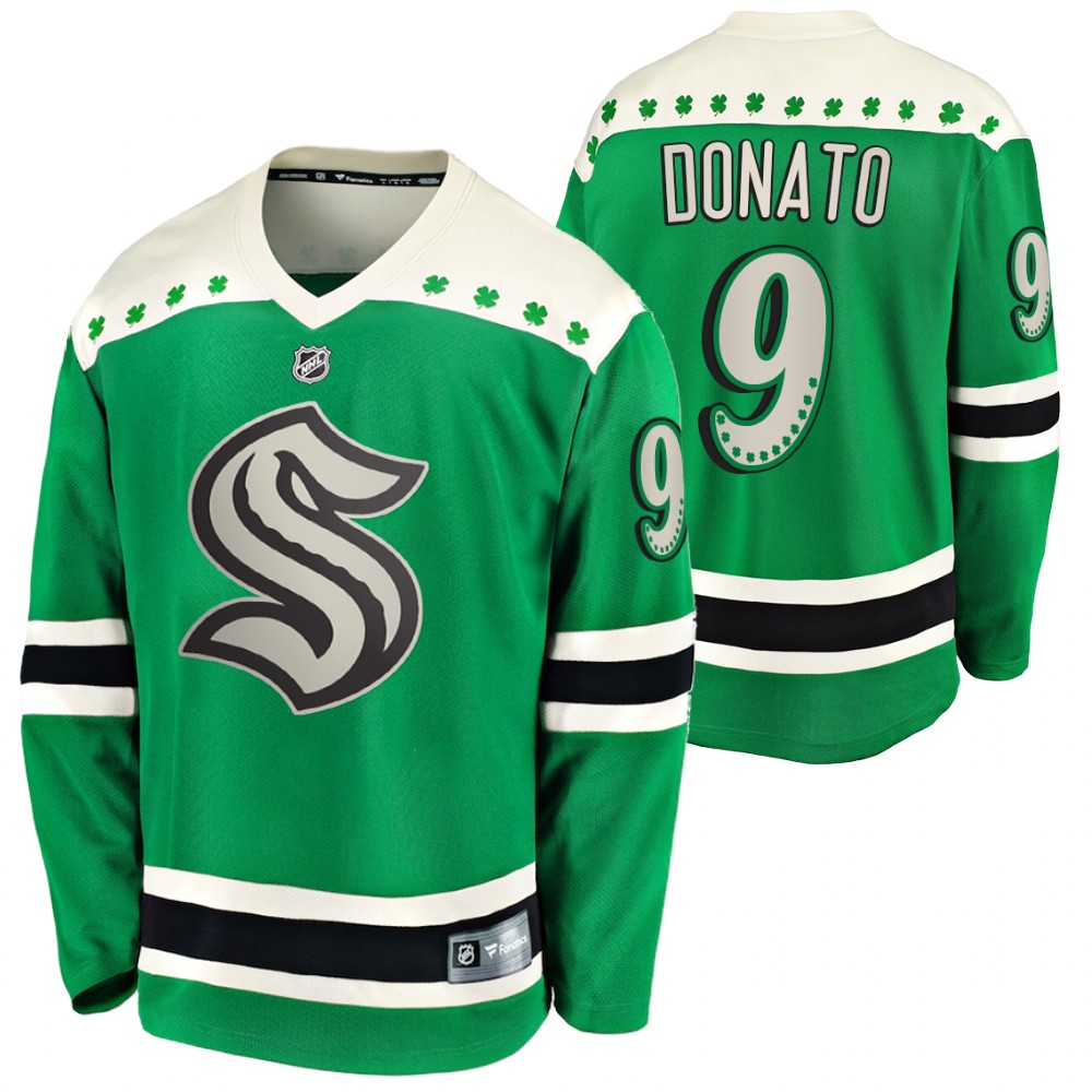 Ryan Donato 2022 St. Patrick Kraken Green #9 Jersey