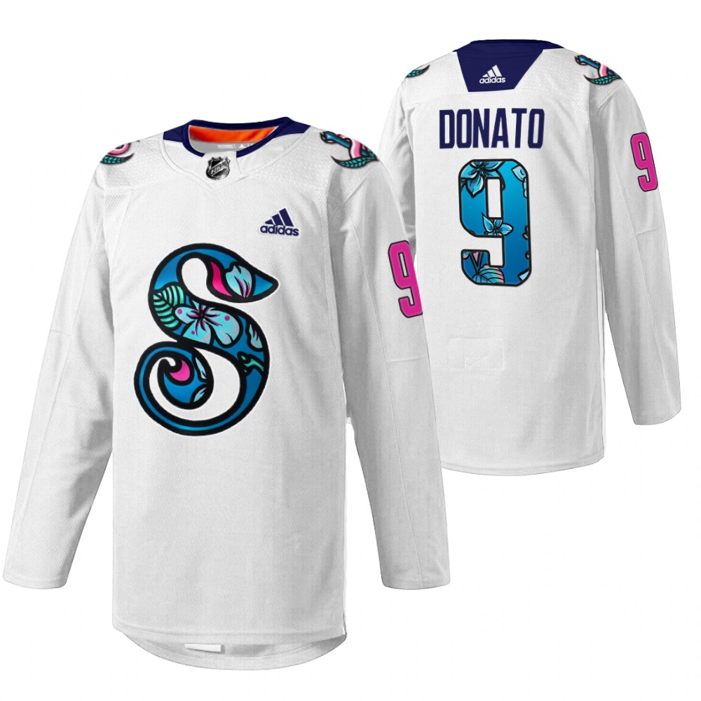 Ryan Donato Kraken Pride Night Jersey White Warmup
