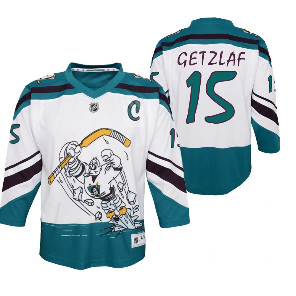 Ryan Getzlaf Anaheim Ducks 2021 Reverse Retro White Youth Jersey Special Edition