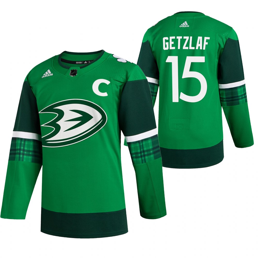 Ryan Getzlaf St. Patricks Day Ducks Green #15 Jersey