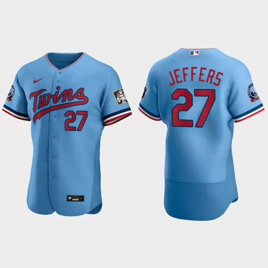 Ryan Jeffers #27 Minnesota Twins Authentic Alternate Jersey – Light Blue