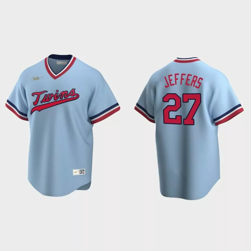 Ryan Jeffers #27 Minnesota Twins Cooperstown Collection Road Jersey – Light Blue