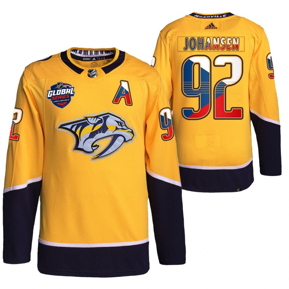 Ryan Johansen Nashville Predators Gold 2022 NHL Global Series Czech Republic Challenge Jersey