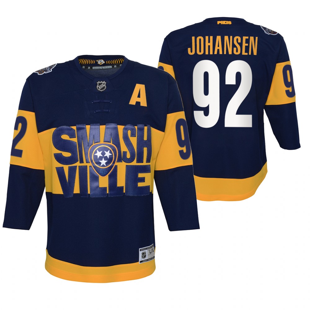 Ryan Johansen Nashville Predators Navy 2022 Stadium Series Youth Jersey Primegreen Authentic