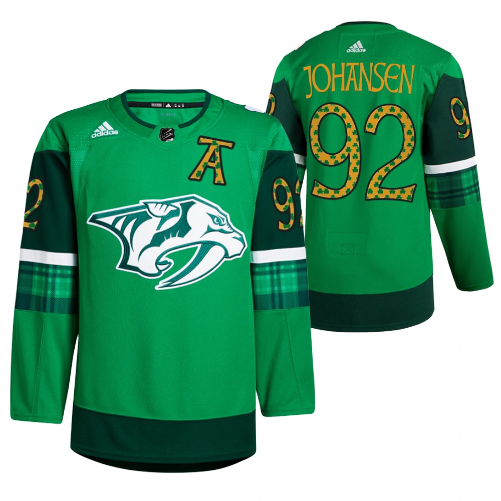 Ryan Johansen Predators St. Patricks Day Jersey Green Warm-Up
