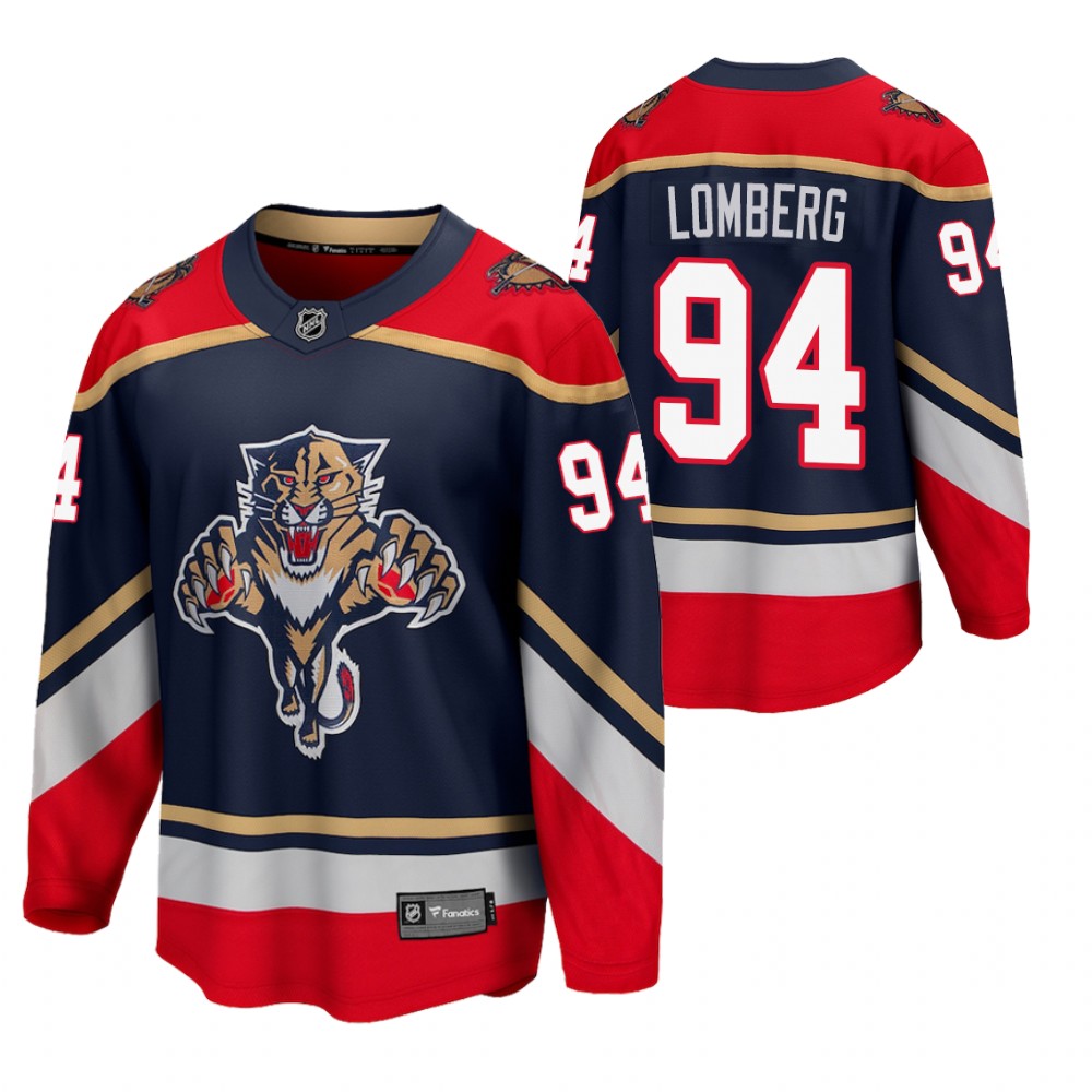 Ryan Lomberg Panthers 2021 Reverse Retro Blue Jersey Special Edition