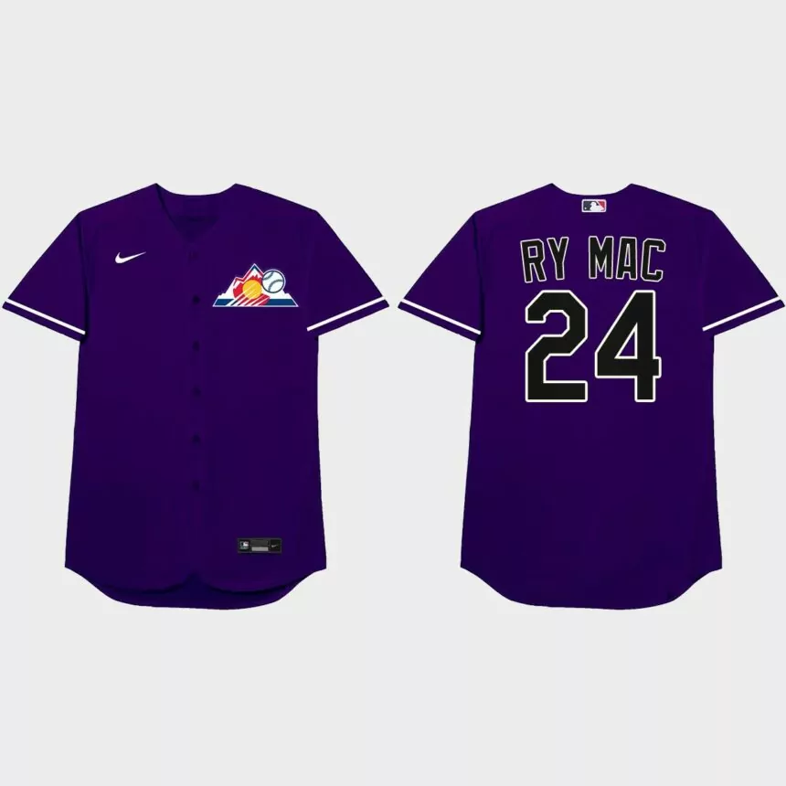 Ryan McMahon 2021 Players’ Weekend Ry Mac Nickname Jersey – Purple的副本