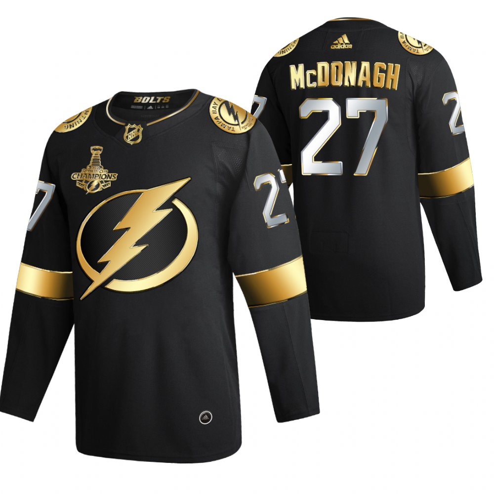Ryan Mcdonagh Tampa Bay Lightning Black 2020 Stanley Cup Champions Jersey Authentic Golden Limited