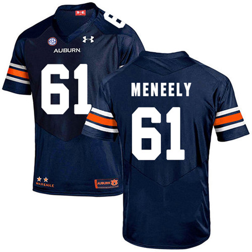 Ryan Meneely Auburn Tigers Men's Jersey - #61 NCAA Navy Blue Stitched Authentic