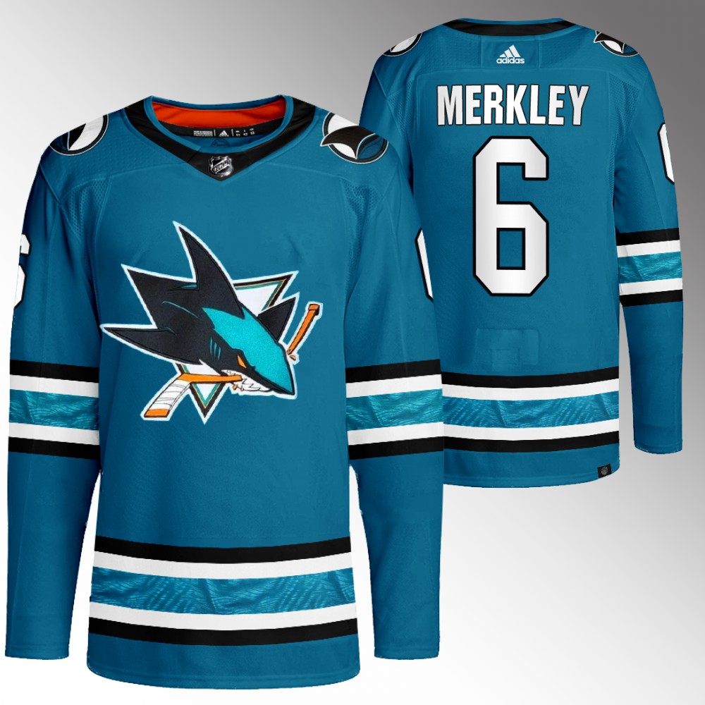 Ryan Merkley San Jose Sharks Teal Home Primegreen Authentic Jersey
