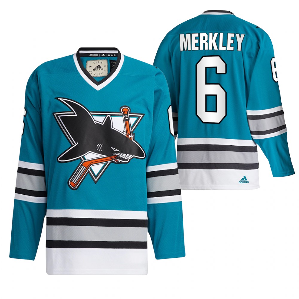 Ryan Merkley San Jose Sharks Teal Team Classics 2022 Jersey Authentic