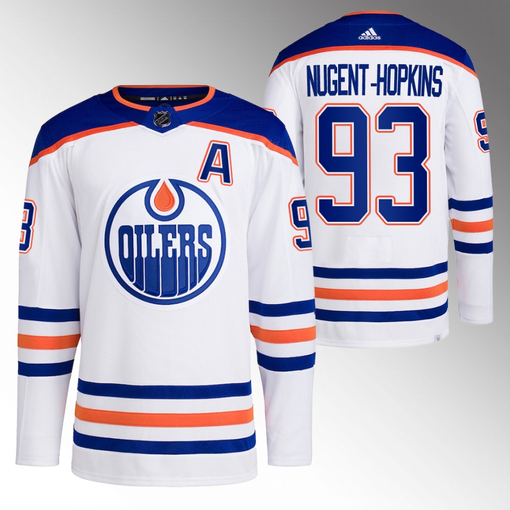 Ryan Nugent-Hopkins 2022-23 Edmonton Oilers White Primegreen Authentic Away Jersey