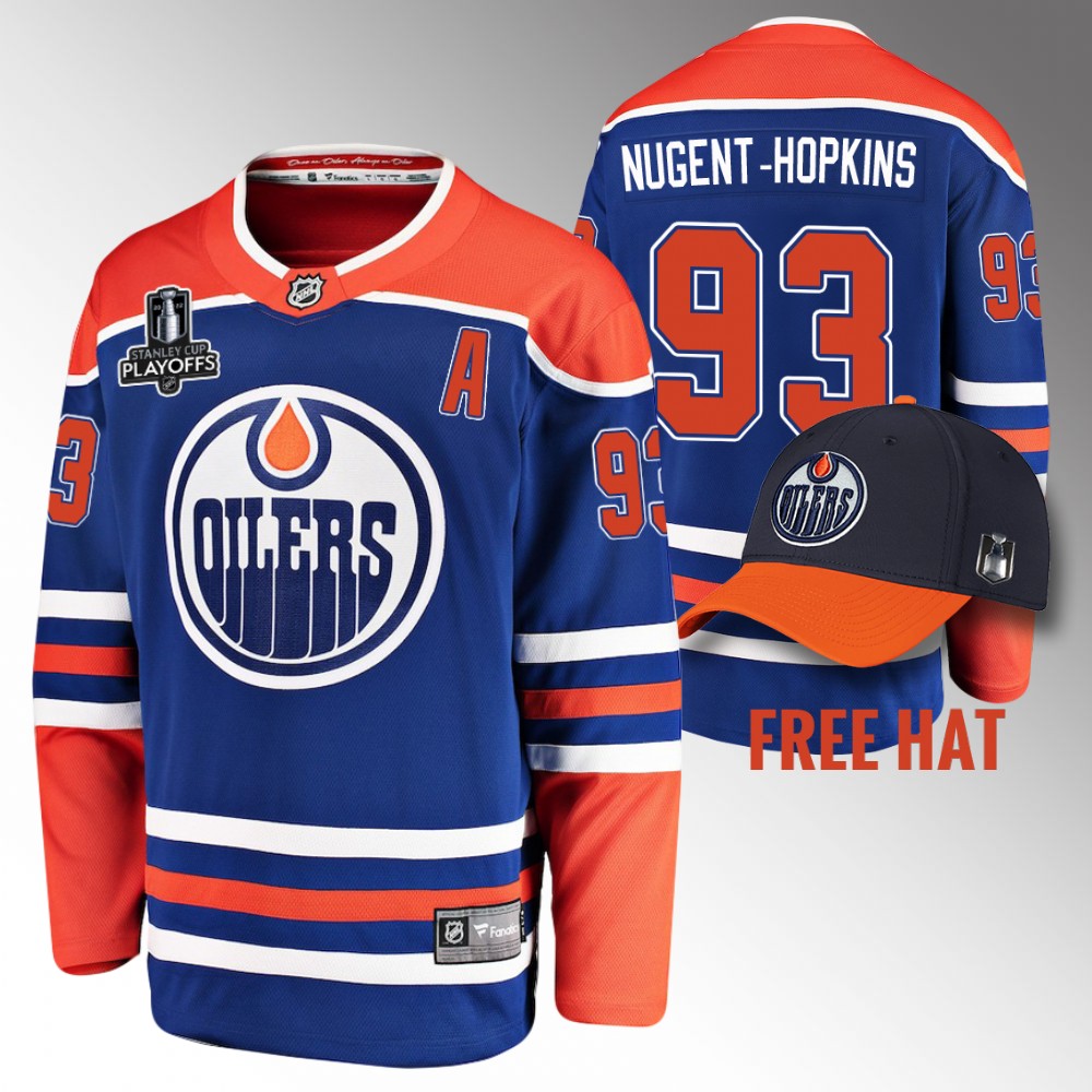Ryan Nugent-Hopkins Jersey Edmonton Oilers 2022 Pacific Conference Champions Royal Alternate