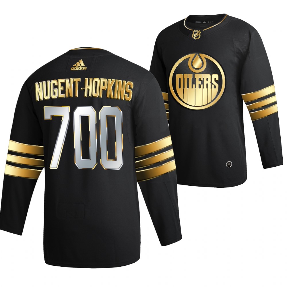 Ryan Nugent-Hopkins Jersey Edmonton Oilers 700 Career Games Black Golden Edition