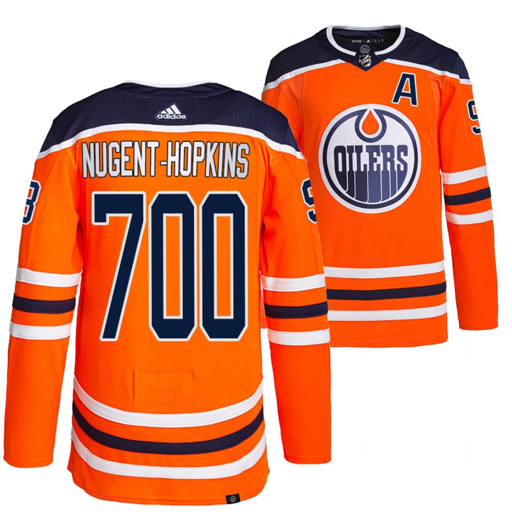 Ryan Nugent-Hopkins Jersey Edmonton Oilers 700 Career Games Orange Commemorative Edition