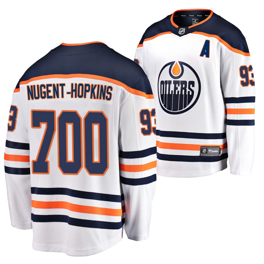 Ryan Nugent-Hopkins Jersey Edmonton Oilers 700 Career Games White Special Edition