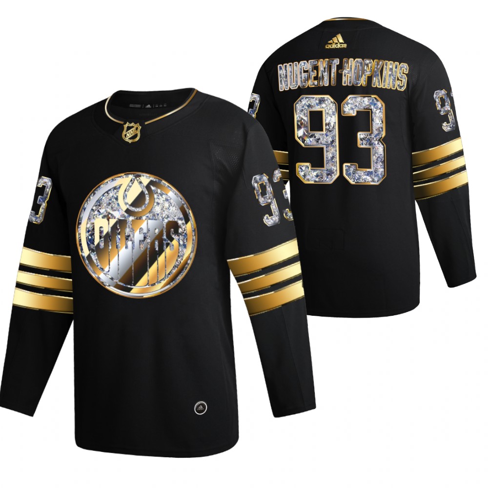 Ryan Nugent-Hopkins Oilers #93 Black Diamond Edition 2022 Stanley Cup Playoffs Jersey