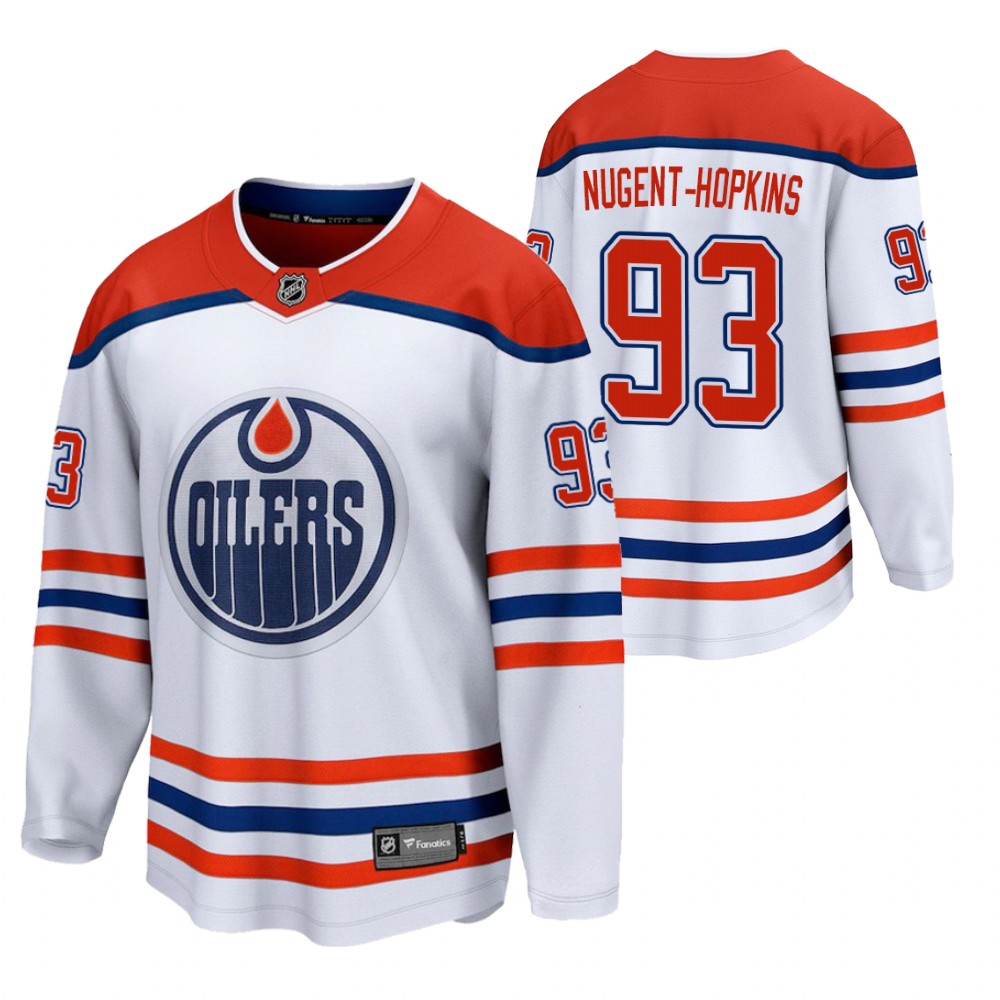 Ryan Nugent-Hopkins Oilers 2021 Reverse Retro White Jersey Special Edition