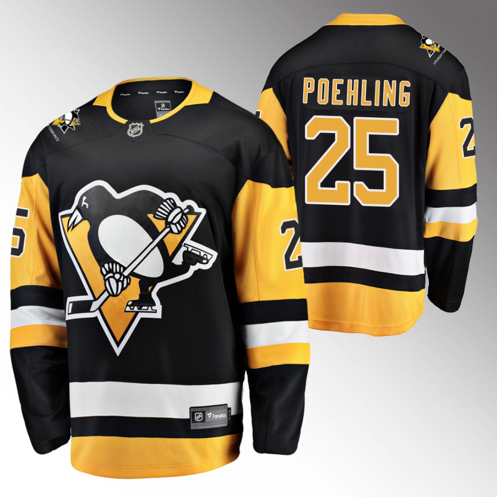 Ryan Poehling Jersey Pittsburgh Penguins Home Black 2022 Breakaway Player