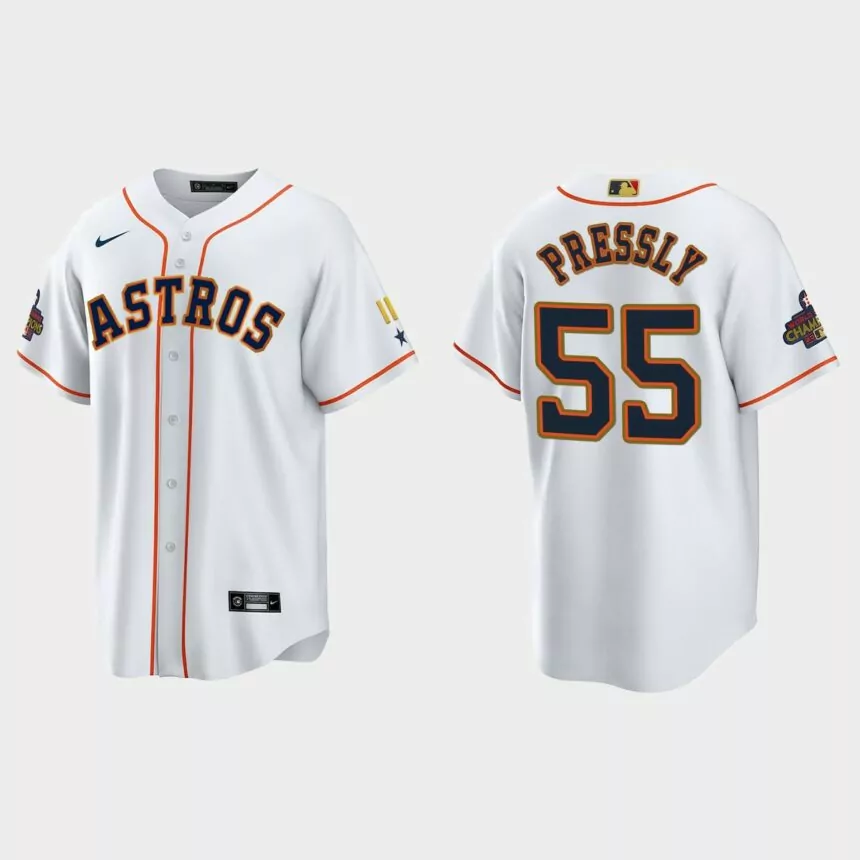 Ryan Pressly Houston Astros 2023 Gold Program Jersey – White