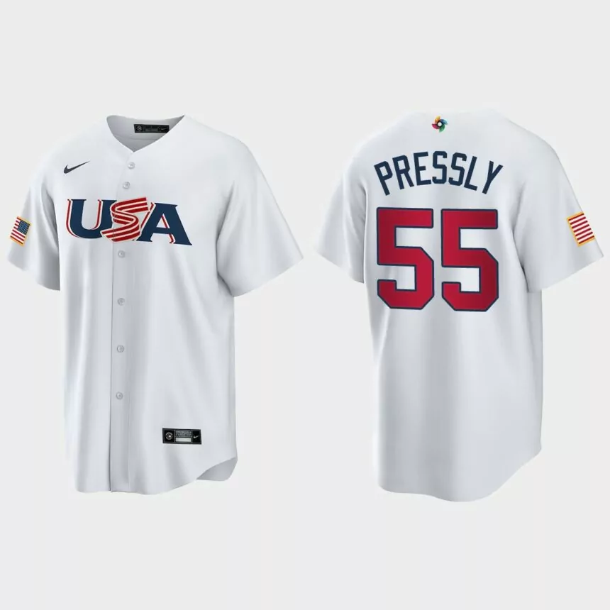 Ryan Pressly Houston Astros 2023 World Baseball Classic USA Replica Jersey – White