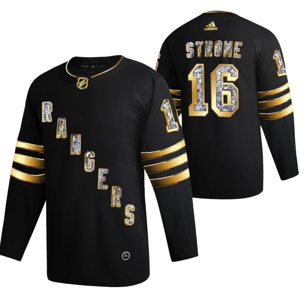 Ryan Strome Rangers #16 Black Diamond Edition 2022 Stanley Cup Playoffs Jersey