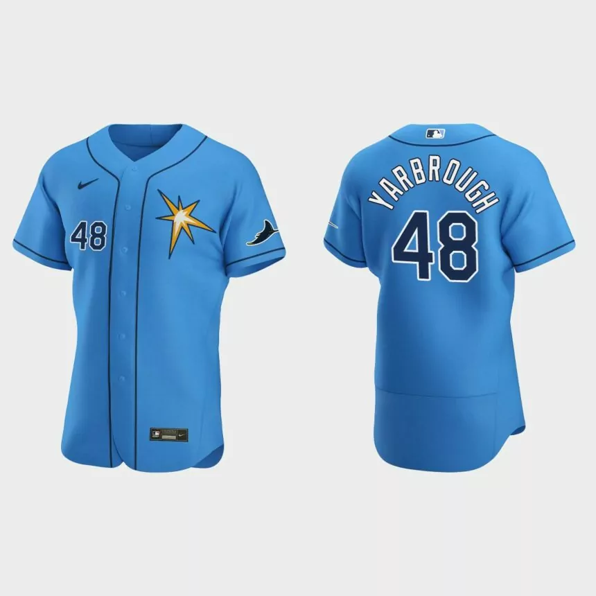 Ryan Yarbrough #48 Tampa Bay Rays Authentic Alternate Jersey – Light Blue