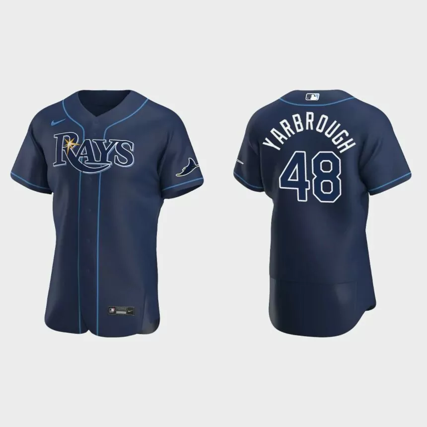 Ryan Yarbrough #48 Tampa Bay Rays Authentic Alternate Jersey – Navy