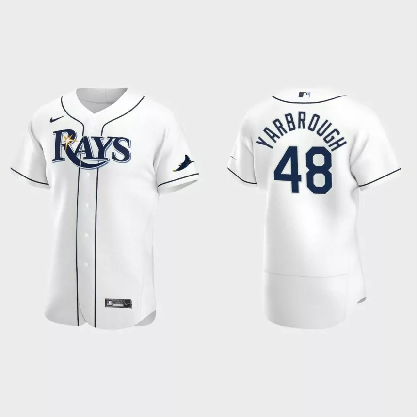 Ryan Yarbrough #48 Tampa Bay Rays Authentic Home Jersey – White