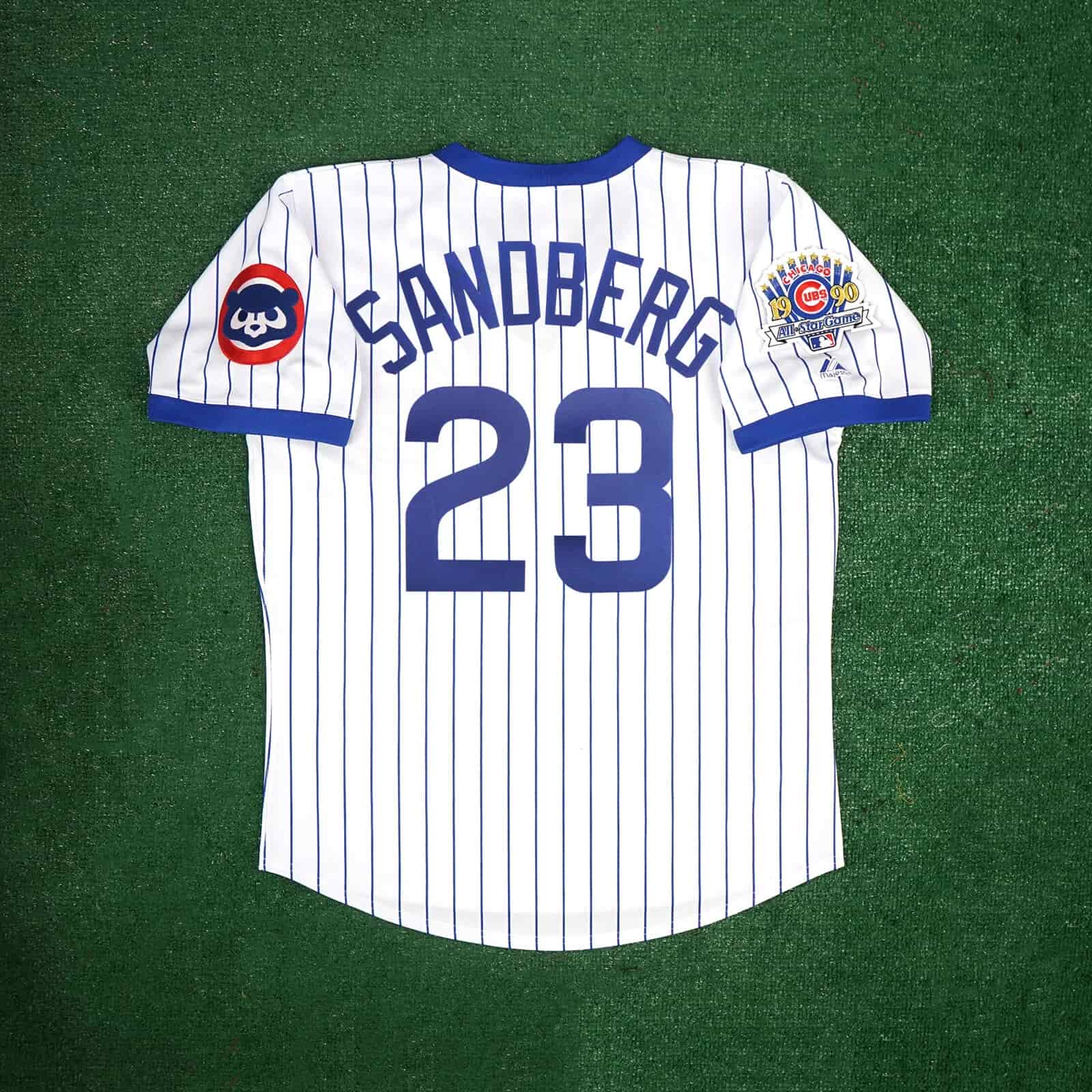 Ryne Sandberg 1990 Chicago Cubs Men's Home Cooperstown Jersey w All Star Patch