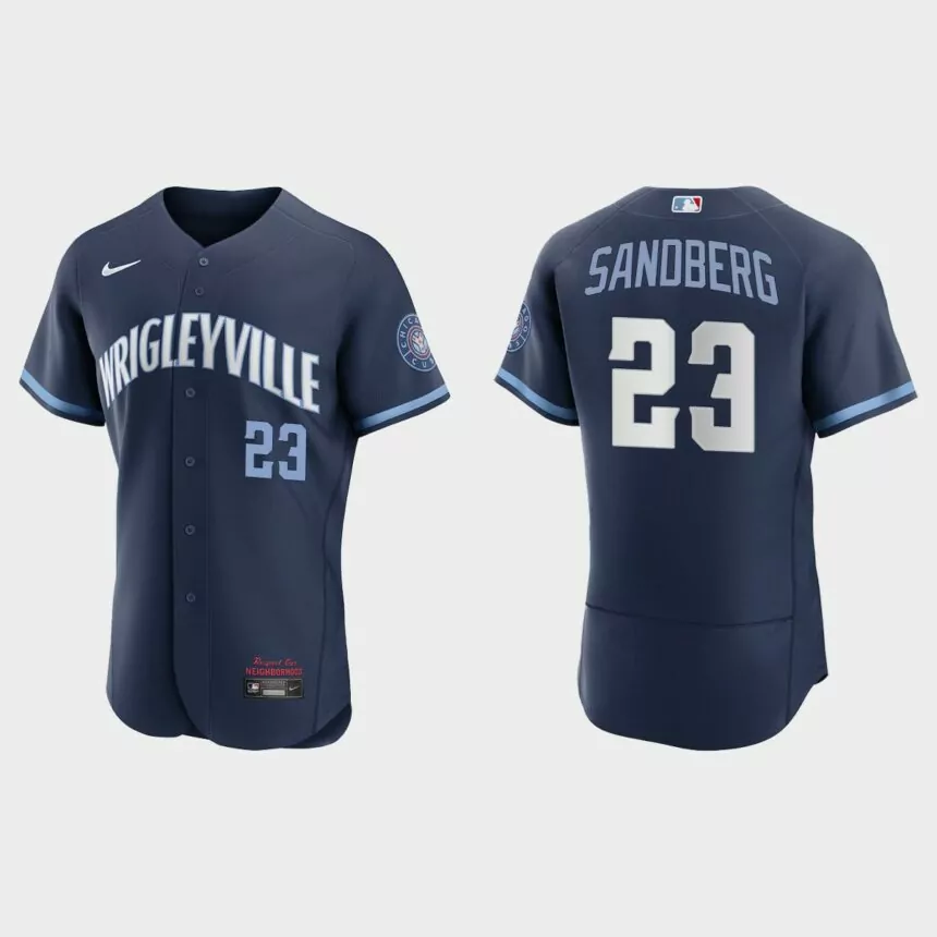 Ryne Sandberg Chicago Cubs 2021 City Connect Authentic Jersey – Navy