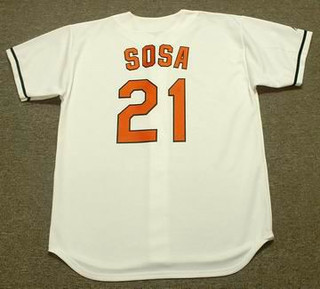 SAMMY SOSA Baltimore Orioles 2005 Majestic Throwback Home Baseball Jersey
