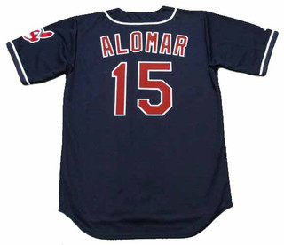 SANDY ALOMAR Cleveland Indians 1997 Alternate Majestic Baseball Throwback Jersey