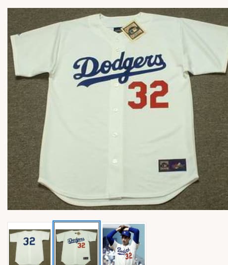 SANDY KOUFAX Los Angeles Dodgers 1965 Home Majestic Baseball Throwback Jersey