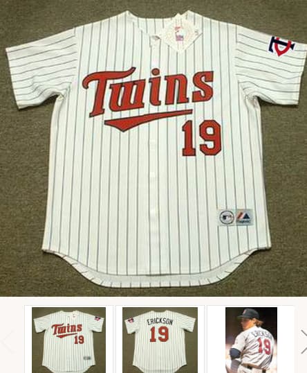 SCOTT ERICKSON Minnesota Twins 1991 Majestic Throwback Home Baseball Jersey