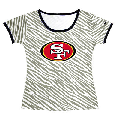 SF 49ers Sideline Legend Authentic Logo women Zebra stripes T-shirt