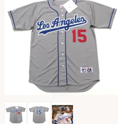 SHAWN GREEN Los Angeles Dodgers 2002 Away Majestic Baseball Throwback Jersey
