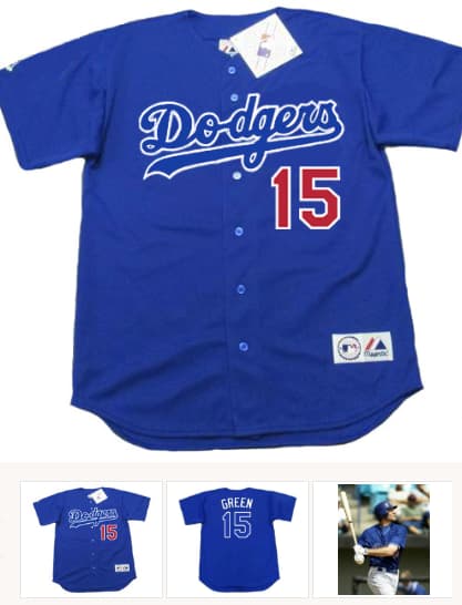 SHAWN GREEN Los Angeles Dodgers 2003 Majestic Throwback Baseball Jersey