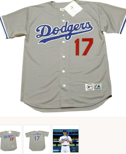 SHOHEI OHTANI Los Angeles Dodgers 1980's Away Majestic  Japanese  Baseball Jersey