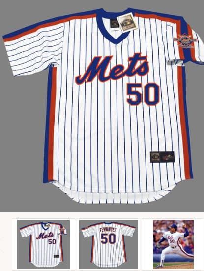 SID FERNANDEZ New York Mets 1986 Majestic Cooperstown Home Baseball Jersey