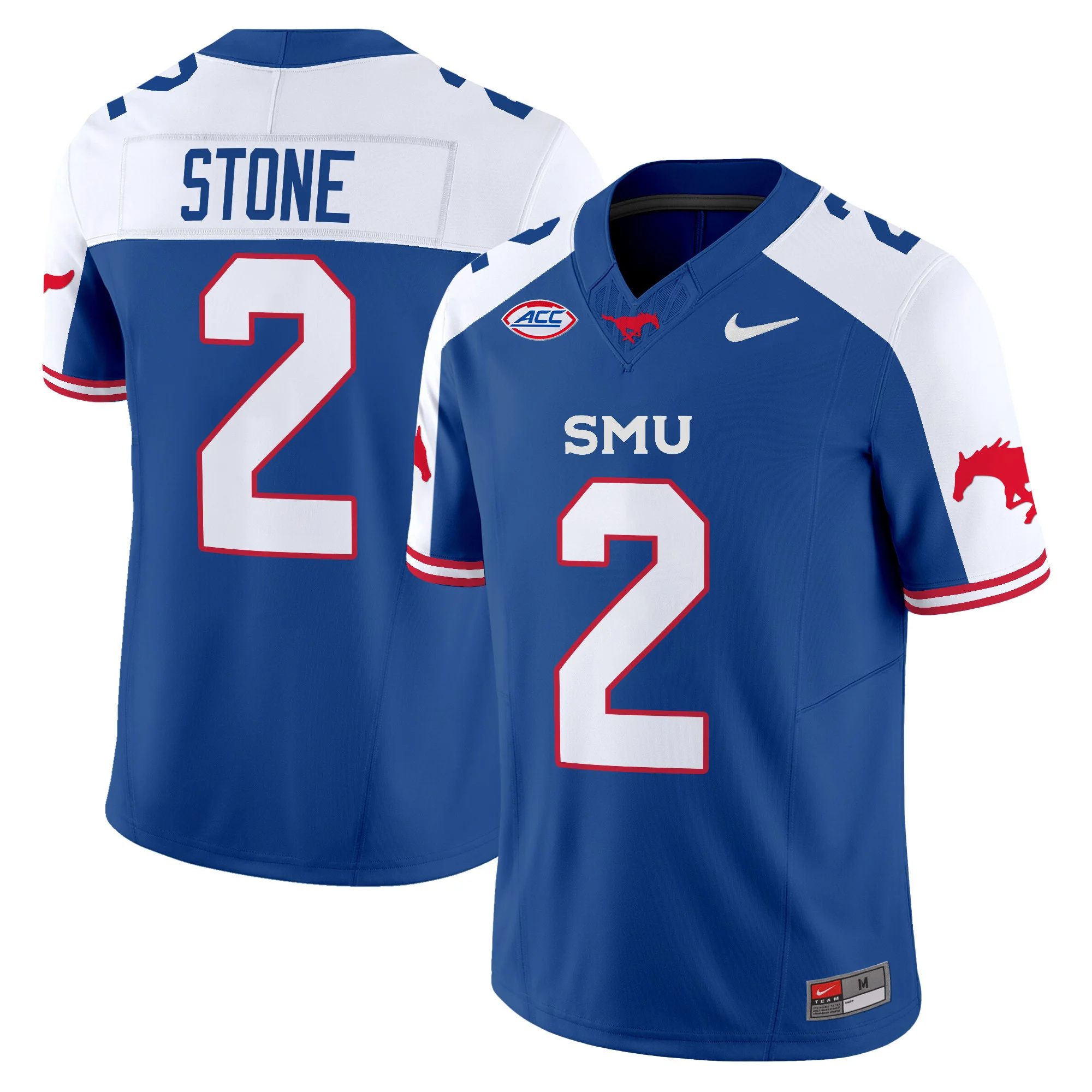 SMU Mustangs Icy Whites Vapor Limited  Football Jersey - All Stitched  Blue ALTERNATE #2 PRESTON STONE