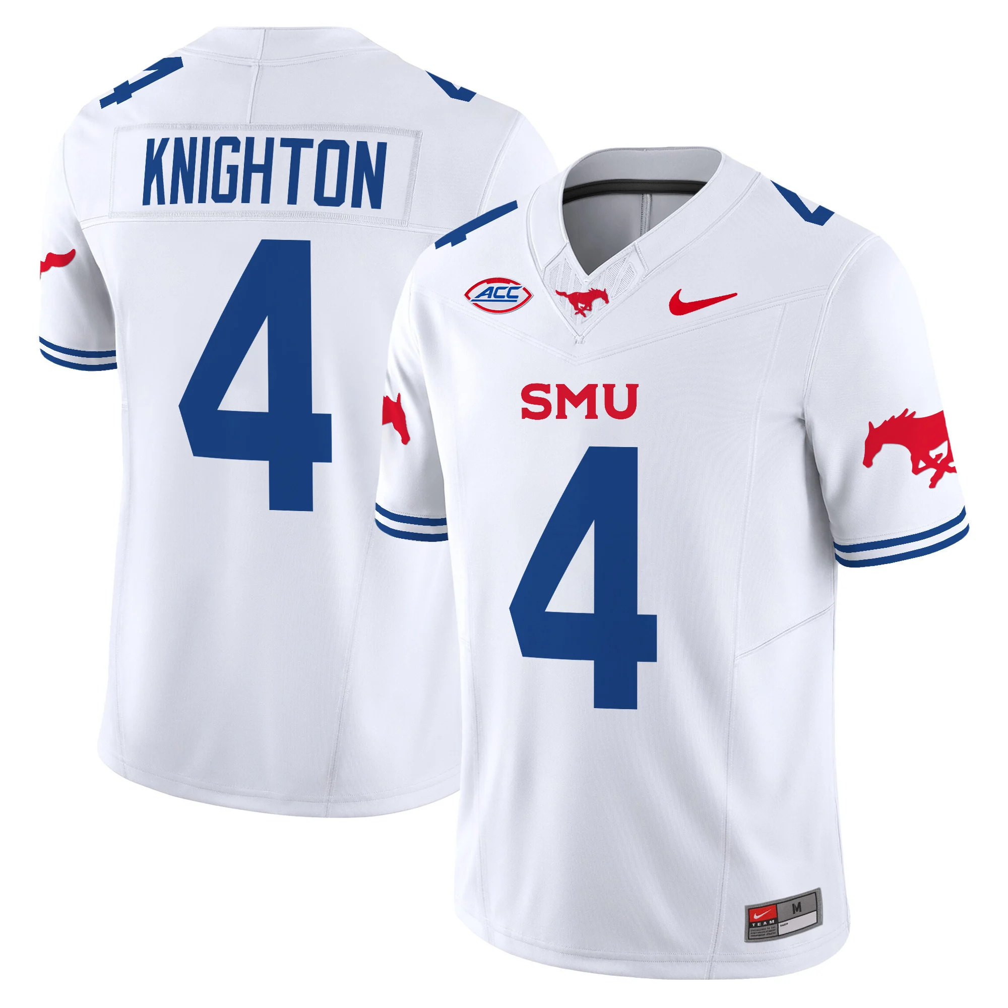 SMU Mustangs Icy Whites Vapor Limited  Football Jersey - All Stitched WHITE #4 JAYLAN KNIGHTON