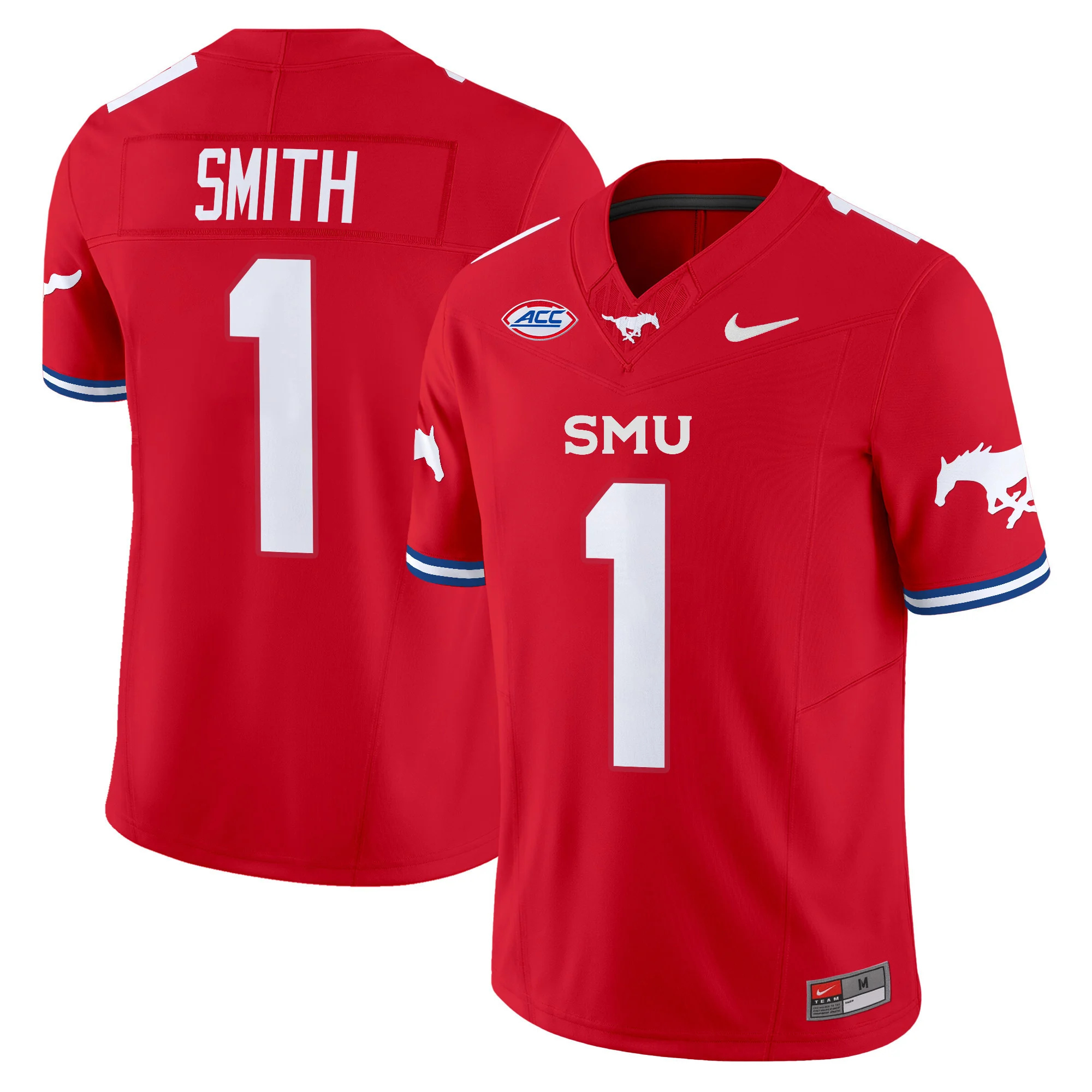 SMU Mustangs Icy Whites Vapor Limited  football Jersey - All Stitched  red #1 BRASHARD SMITH