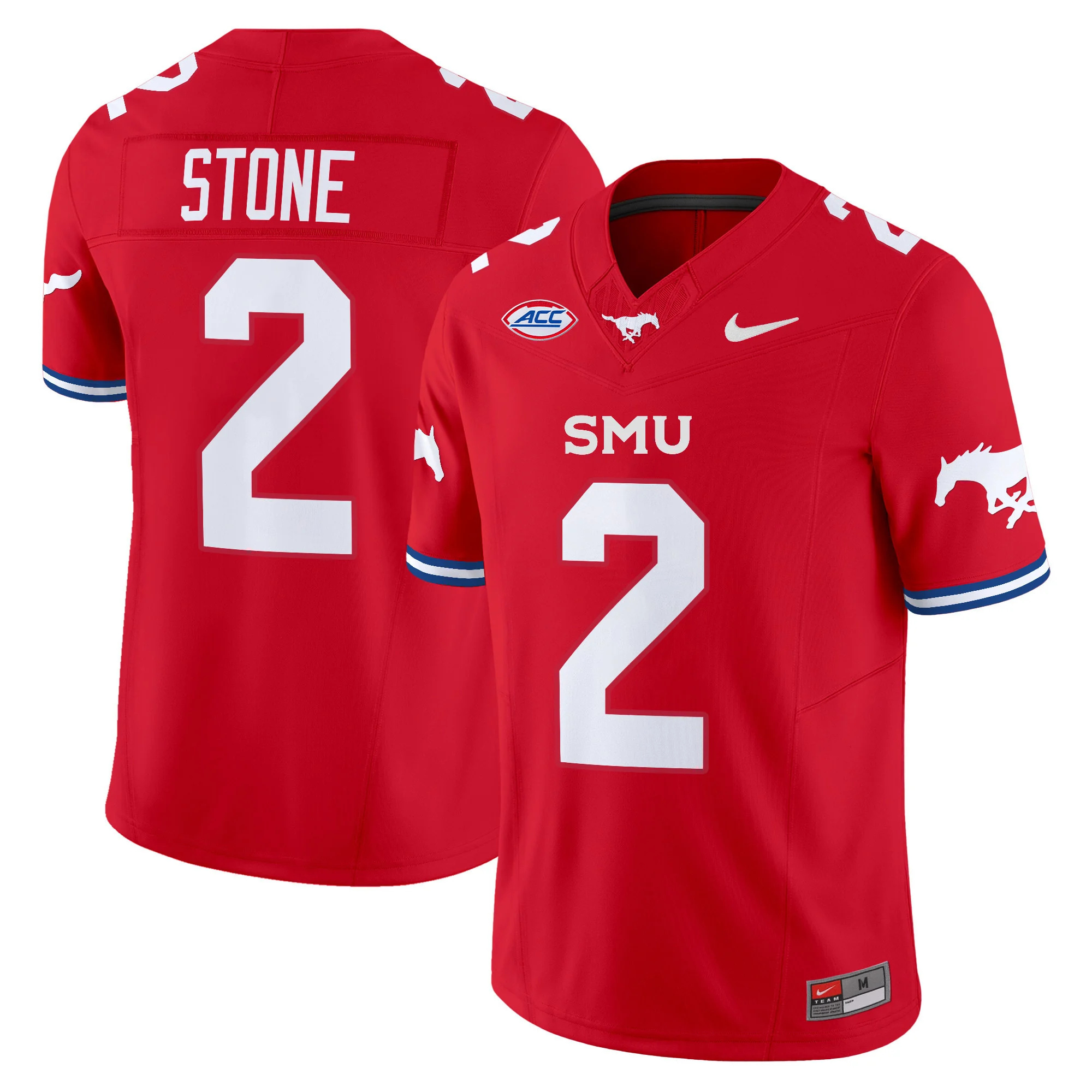 SMU Mustangs Icy Whites Vapor Limited  football Jersey - All Stitched  red #2 PRESTON STONE