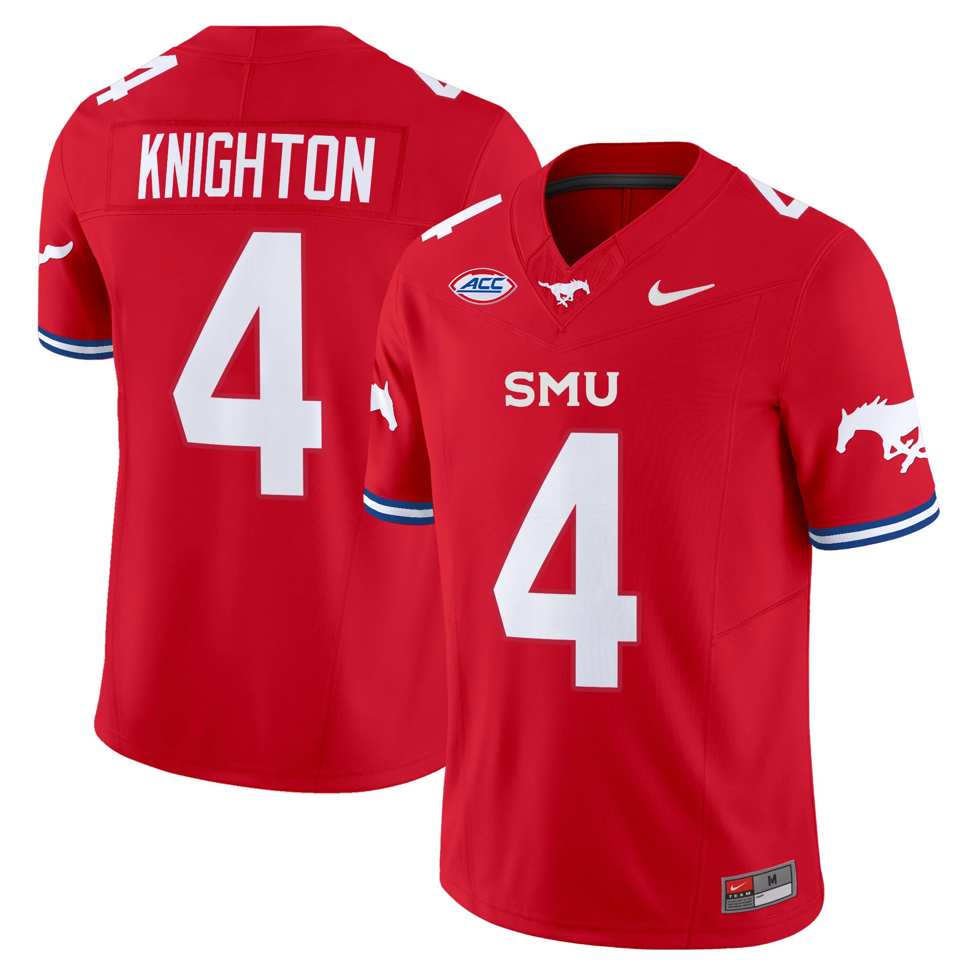 SMU Mustangs Icy Whites Vapor Limited  football Jersey - All Stitched  red #4 JAYLAN KNIGHTON