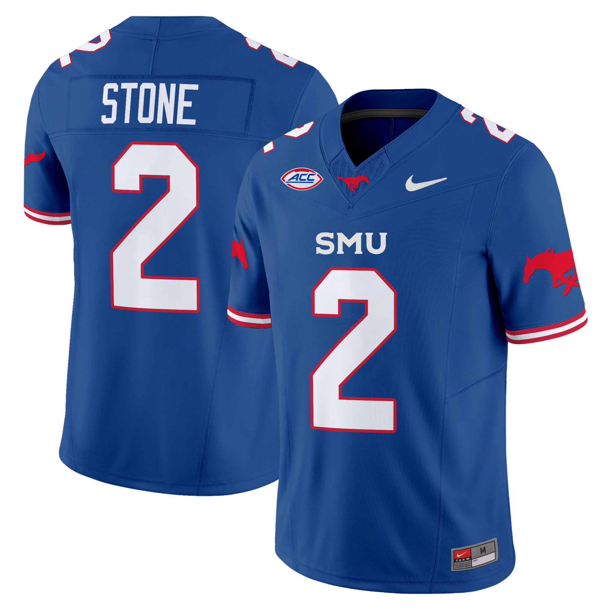 SMU Mustangs Icy Whites Vapor Limited  football Jersey - All Stitched blue #2 PRESTON STONE