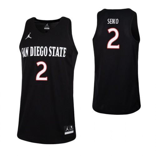 SMens an Diego State Aztecs #2 Adam Seiko 2016 Black White Jordan College Basketball Game Jersey