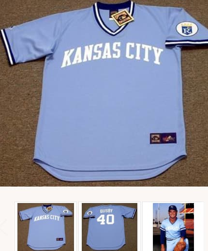 STEVE BUSBY Kansas City Royals 1980 Majestic Cooperstown Throwback Baseball Jersey