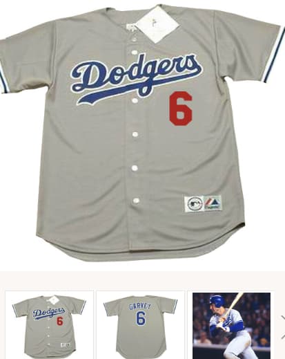 STEVE GARVEY Los Angeles Dodgers 1981 Majestic Throwback Away Baseball Jersey
