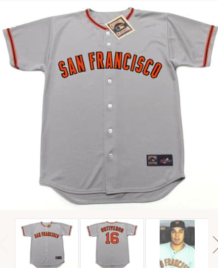STEVE ONTIVEROS San Francisco Giants 1975 Majestic Cooperstown Away Baseball Jersey